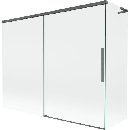 Mexen Rox L sprchová zástena 2-krídlová posuvná 190 + 90 x 150 cm, transparentná, kartáčovaná tmavá sivá - 8C9L-190-090-66-00