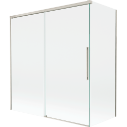 Mexen Rox dvojkrídlová sprchová zástena, 150 + 70 x 150 cm, transparentná, brúsený nikel - 8C9-150-070-97-00