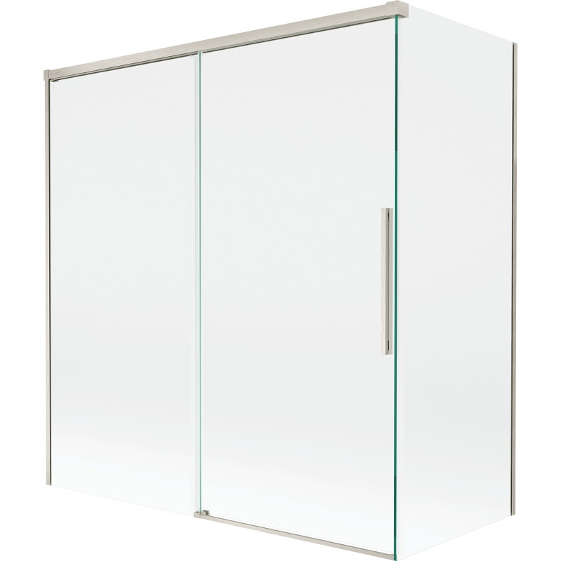 Mexen Rox dvojkrídlová sprchová zástena, 150 + 70 x 150 cm, transparentná, brúsený nikel - 8C9-150-070-97-00