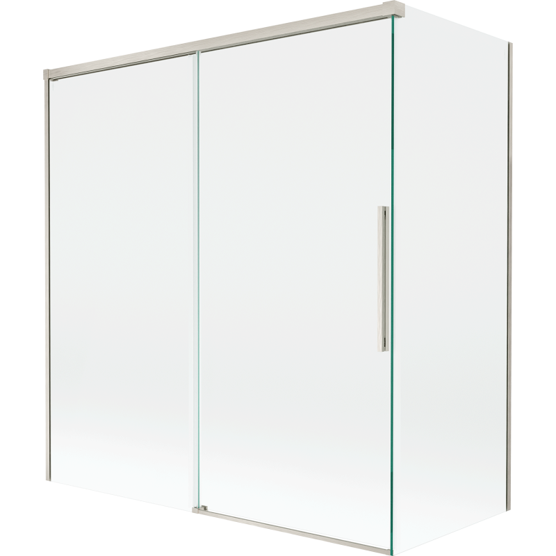 Mexen Rox sprchová zástena 2-krídlová posuvná 150 + 70 x 150 cm, transparentná, brúsený nikel - 8C9-150-070-97-00