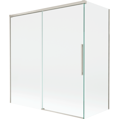Mexen Rox dvojkrídlová sprchová zástena, 150 + 70 x 150 cm, transparentná, brúsený nikel - 8C9-150-070-97-00