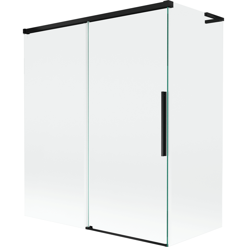 Mexen Rox L vanová zábrana 2-krídlová posuvná 140 + 70 x 150 cm, transparentná, čierna - 8C9L-140-070-70-00