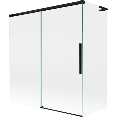 Mexen Rox L vaňová zástena dvojkrídlová posuvná 150 + 70 x 150 cm, transparentná, čierna - 8C9L-150-070-70-00