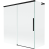 Mexen Rox L vaňová zástena dvojkrídlová posuvná 150 + 70 x 150 cm, transparentná, čierna - 8C9L-150-070-70-00