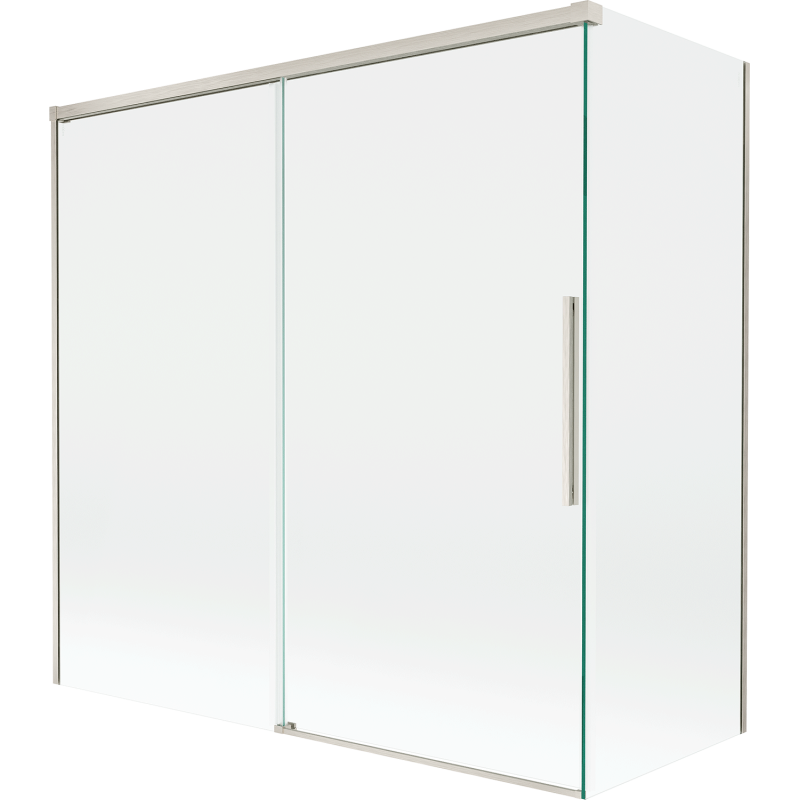 Mexen Rox sprchová zástenka 2-dielna zasúvacia 160 + 70 x 150 cm, transparentná, brúsený nikel - 8C9-160-070-97-00