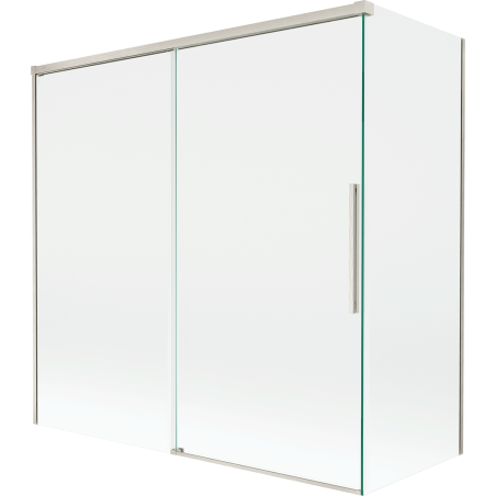 Mexen Rox sprchová zástenka 2-dielna zasúvacia 160 + 70 x 150 cm, transparentná, brúsený nikel - 8C9-160-070-97-00