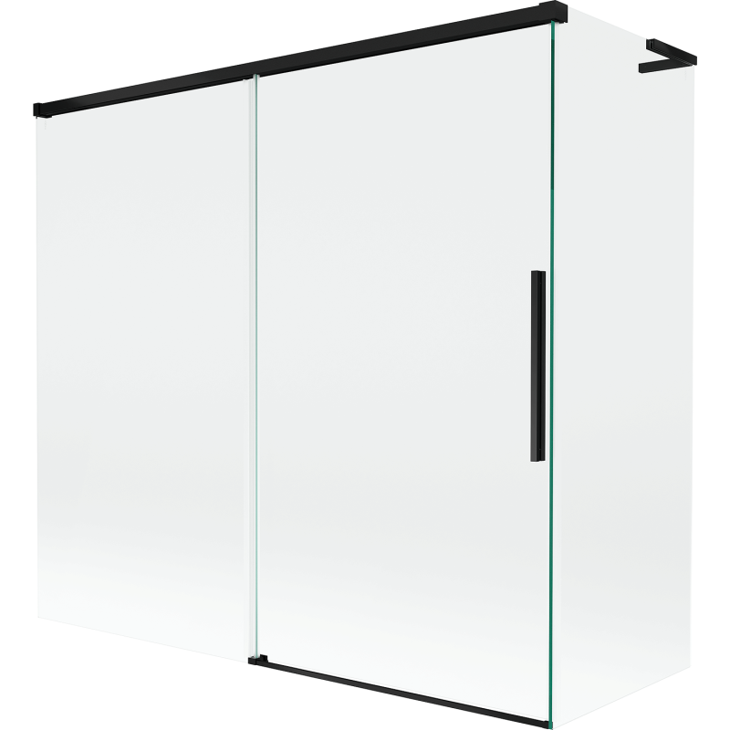 Mexen Rox L vaňa paraván 2-krídlový posuvný 170 + 70 x 150 cm, transparentný, čierny - 8C9L-170-070-70-00