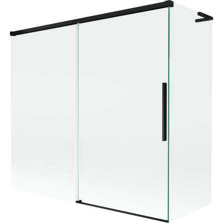 Mexen Rox L vaňa paraván 2-krídlový posuvný 170 + 70 x 150 cm, transparentný, čierny - 8C9L-170-070-70-00