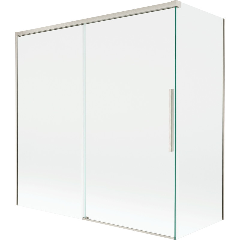 Mexen Rox 2-krídlová rozťahovacia vaňová zástena 160 + 75 x 150 cm, transparentná, brúsený nikel - 8C9-160-075-97-00
