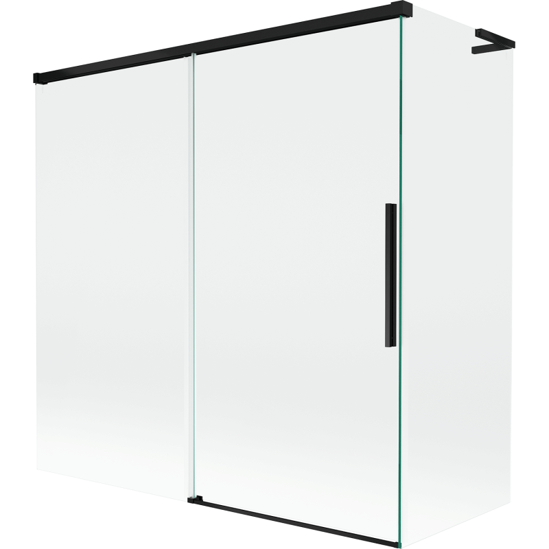 Mexen Rox L vanová zástena 2-krídlová posuvná 160 + 80 x 150 cm, transparentná, čierna - 8C9L-160-080-70-00
