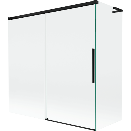 Mexen Rox L vanová zástena 2-krídlová posuvná 160 + 80 x 150 cm, transparentná, čierna - 8C9L-160-080-70-00