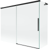 Mexen Rox L vaňová zástená dvojkrídlová posuvná 190 + 80 x 150 cm, transparentná, čierna - 8C9L-190-080-70-00