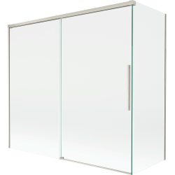 Mexen Rox vaňová zástena dvojkrídlová posuvná 160 + 80 x 150 cm, transparentná, kartáčovaný nikel - 8C9-160-080-97-00