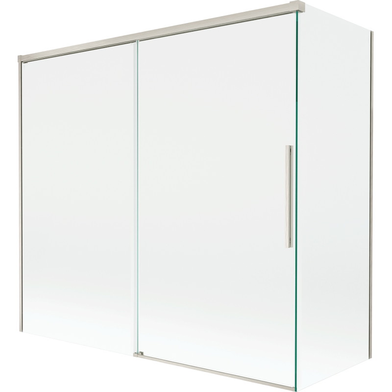 Mexen Rox vaňová zástena dvojkrídlová posuvná 160 + 80 x 150 cm, transparentná, kartáčovaný nikel - 8C9-160-080-97-00