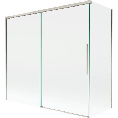 Mexen Rox vaňová zástena dvojkrídlová posuvná 160 + 80 x 150 cm, transparentná, kartáčovaný nikel - 8C9-160-080-97-00