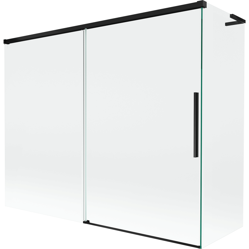 Mexen Rox L vaňová zástena, 2-krídlová posuvná 190 + 90 x 150 cm, číra, čierna - 8C9L-190-090-70-00