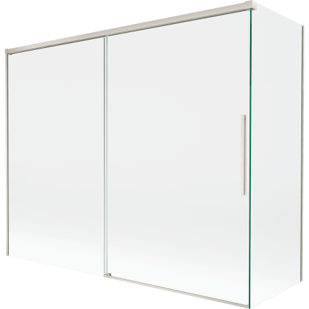 Mexen Rox nastaviteľná sprchová zástena 2-krídlová posuvná 190 + 80 x 150 cm, transparentná, brúsny nikel - 8C9-190-080-97-00