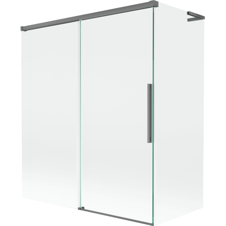 Mexen Rox L vaňová zástena 2-krídlová posuvná 140 + 70 x 150 cm, transparentná, gun metal - 8C9L-140-070-95-00