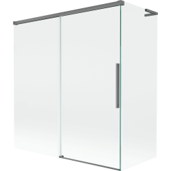 Mexen Rox L vana paraván s dvoma posuvnými krídlami 150 + 70 x 150 cm, transparentný, gun metal - 8C9L-150-070-95-00