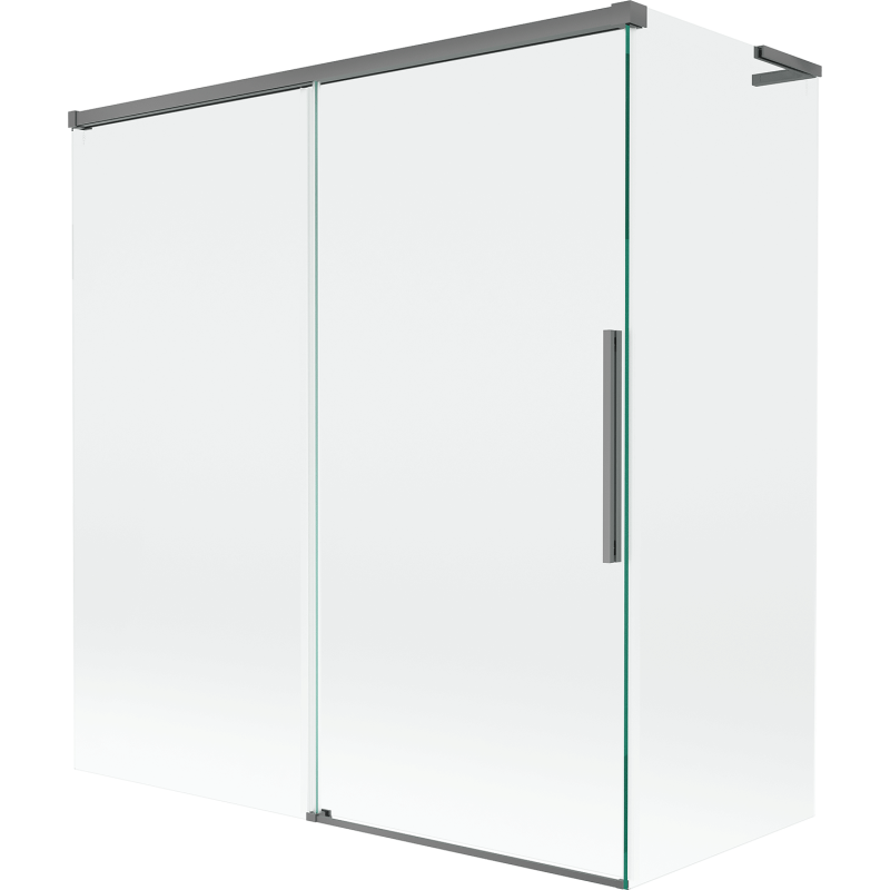 Mexen Rox L vana paraván s dvoma posuvnými krídlami 150 + 70 x 150 cm, transparentný, gun metal - 8C9L-150-070-95-00