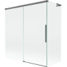 Mexen Rox L vaňová zástenová 2-krídlová zasúvacia 150 + 70 x 150 cm, transparentná, gun metal - 8C9L-150-070-95-00
