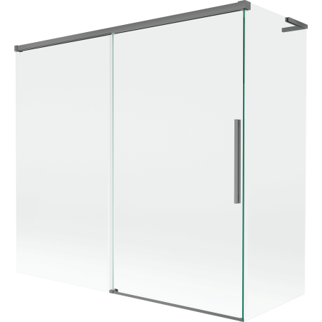 Mexen Rox L vaňová zástena 2-krídlová posuvná 170 + 70 x 150 cm, transparentná, gun metal - 8C9L-170-070-95-00