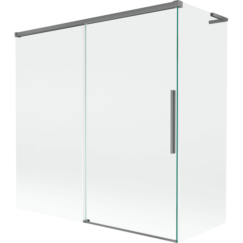 Mexen Rox L vaňová zástena dvojkrídlová posuvná 160 + 75 x 150 cm, transparentná, zbraňový kov - 8C9L-160-075-95-00