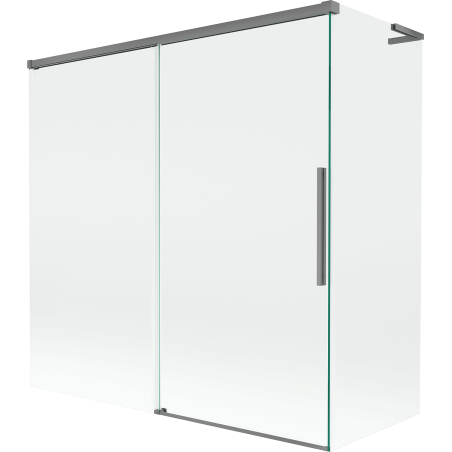 Mexen Rox L vaňová zástena dvojkrídlová posuvná 160 + 75 x 150 cm, transparentná, zbraňový kov - 8C9L-160-075-95-00
