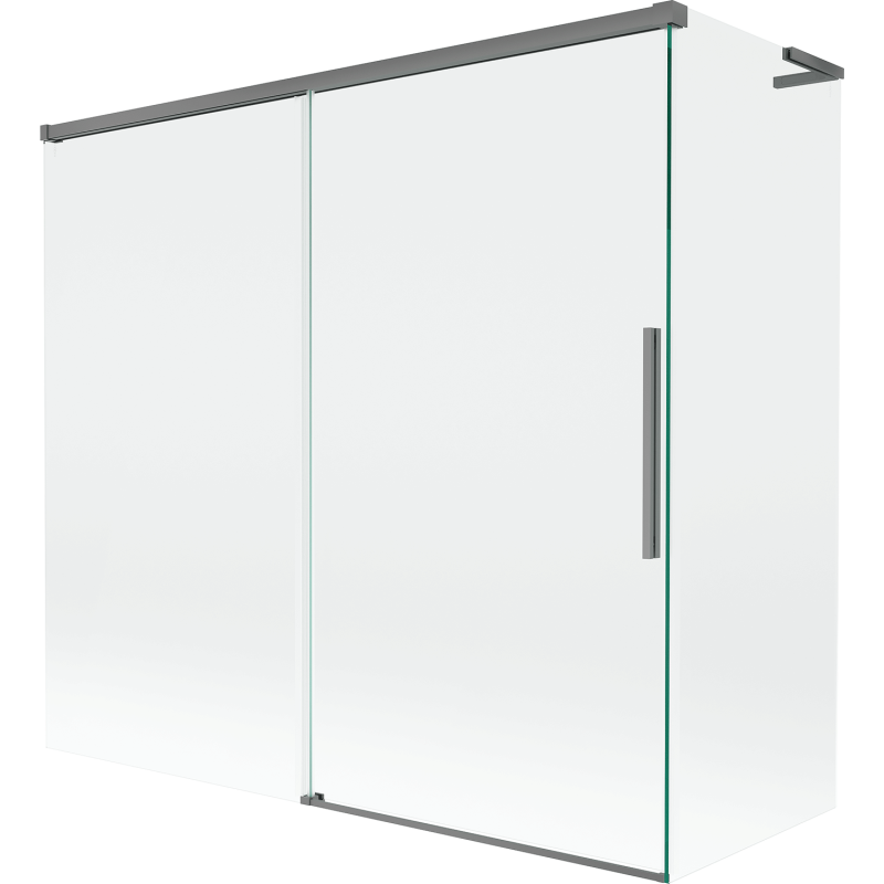 Mexen Rox L vaňa s posuvnou zástenu 2-dielna 170 + 80 x 150 cm, transparentná, gun metal - 8C9L-170-080-95-00