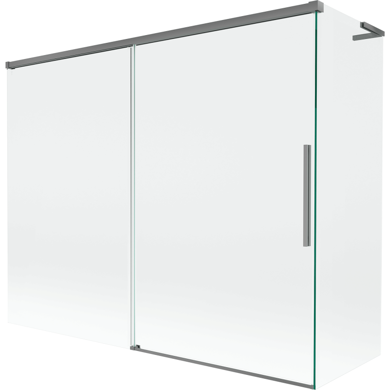 Mexen Rox L vaňová zástena 2-krídlová posuvná 190 + 90 x 150 cm, transparentná, gun metal - 8C9L-190-090-95-00