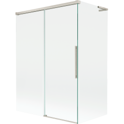 Mexen Rox L dvojkrídlová posuvná vaňová zástena 120 + 70 x 150 cm, transparentná, brúsený nikel - 8C9L-120-070-97-00