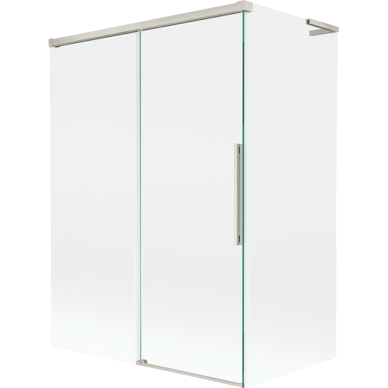 Mexen Rox L vaňová zásten 2-krídlová zasúvacia 120 + 70 x 150 cm, transparentná, brúsený nikel - 8C9L-120-070-97-00
