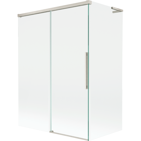 Mexen Rox L vaňová zásten 2-krídlová zasúvacia 120 + 70 x 150 cm, transparentná, brúsený nikel - 8C9L-120-070-97-00