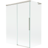 Mexen Rox L vaňová zásten 2-krídlová zasúvacia 120 + 70 x 150 cm, transparentná, brúsený nikel - 8C9L-120-070-97-00