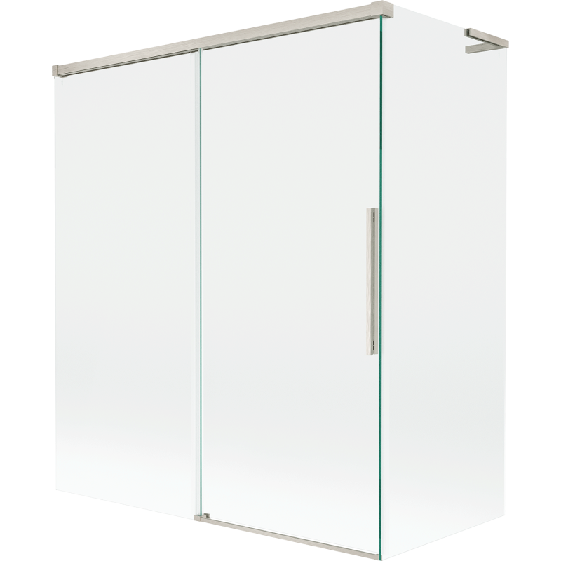 Mexen Rox L vaňová zástena 2-krídlová posuvná 140 + 70 x 150 cm, transparentná, brúsený nikel - 8C9L-140-070-97-00