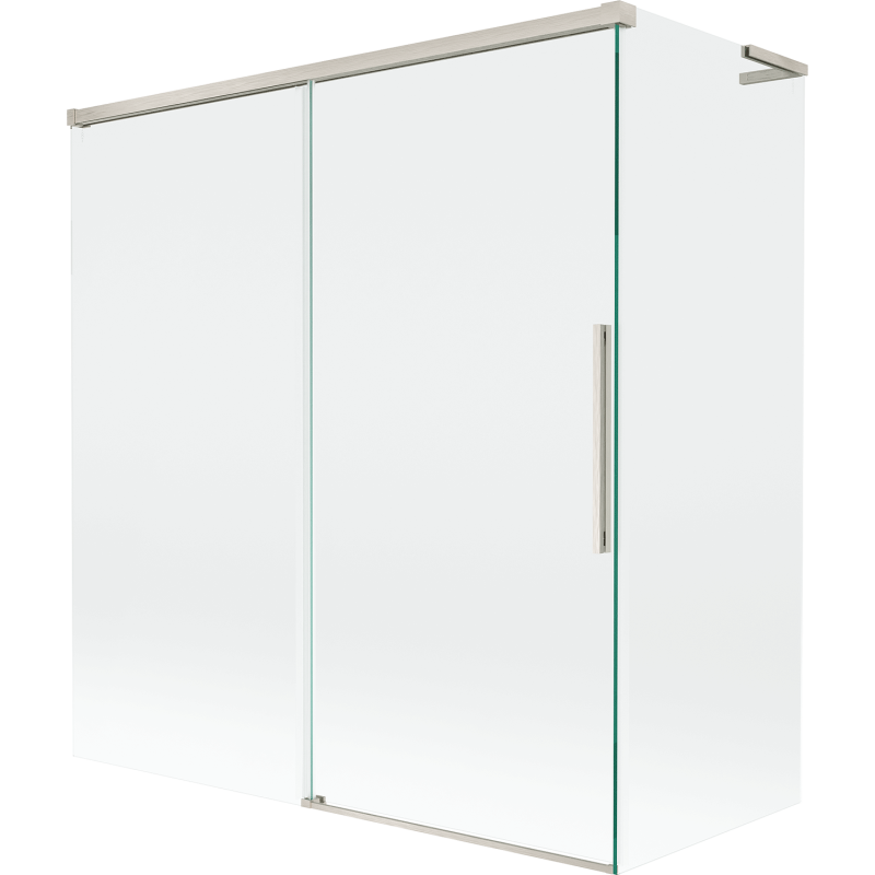 Mexen Rox L vaňová zástena 2-krídlová posuvná 150 + 70 x 150 cm, priehľadná, brúsený nikel - 8C9L-150-070-97-00