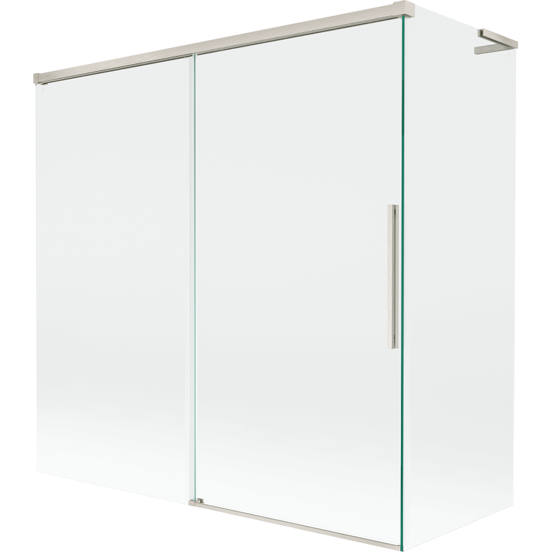 Mexen Rox L vaňová zástena 2-krídlová posuvná 160 + 70 x 150 cm, transparentná, kartáčovaný nikel - 8C9L-160-070-97-00