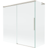 Mexen Rox L vaňová zástena 2-krídlová posuvná 160 + 70 x 150 cm, transparentná, kartáčovaný nikel - 8C9L-160-070-97-00