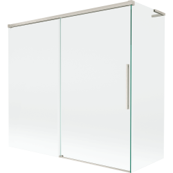 Mexen Rox L dvojkrídlové vaneové zásteny rozťahovacie 170 + 70 x 150 cm, priehľadné, brúsený nikel - 8C9L-170-070-97-00