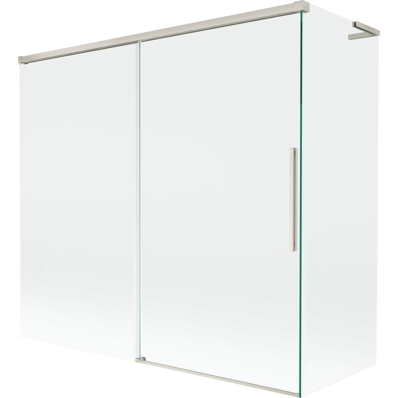 Mexen Rox L dvojkrídlové vaneové zásteny rozťahovacie 170 + 70 x 150 cm, priehľadné, brúsený nikel - 8C9L-170-070-97-00