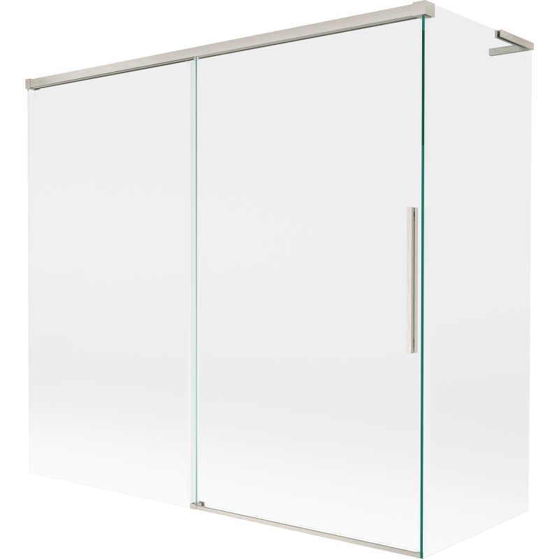 Mexen Rox L vaňová zástena 2-krídlová posuvná 170 + 70 x 150 cm, transparentná, brúsený nikel - 8C9L-170-070-97-00