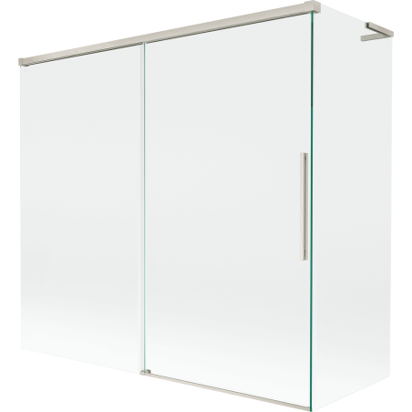 Mexen Rox L dvojkrídlové vaneové zásteny rozťahovacie 170 + 70 x 150 cm, priehľadné, brúsený nikel - 8C9L-170-070-97-00