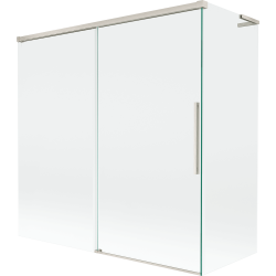 Mexen Rox L dvojkrídlová posuvná vaňová zástenka 160 + 75 x 150 cm, transparentná, kartáčovaný nikel