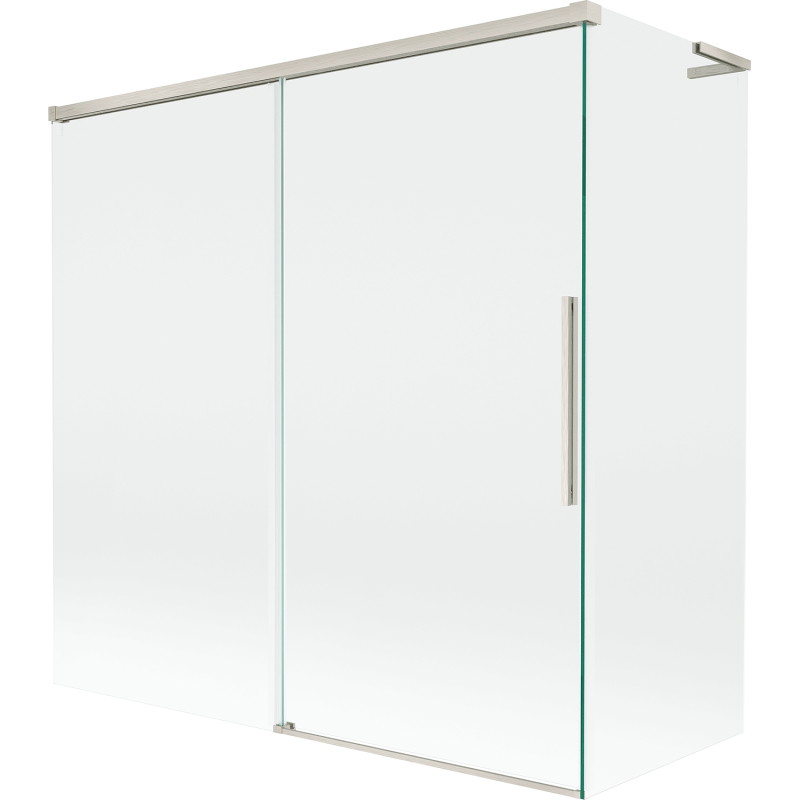 Mexen Rox L dvojkrídlová posuvná vaňová zástenka 160 + 75 x 150 cm, transparentná, kartáčovaný nikel