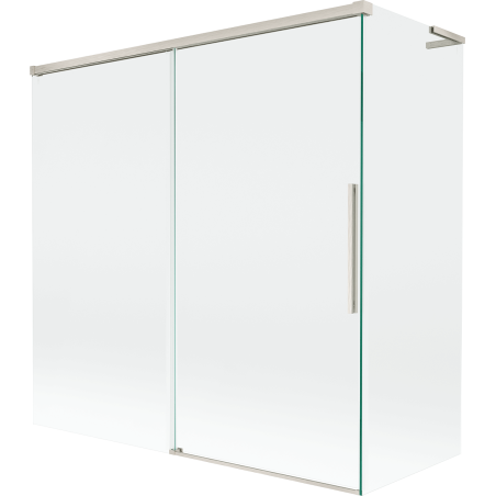 Mexen Rox L dvojkrídlová posuvná vaňová zástenka 160 + 75 x 150 cm, transparentná, kartáčovaný nikel