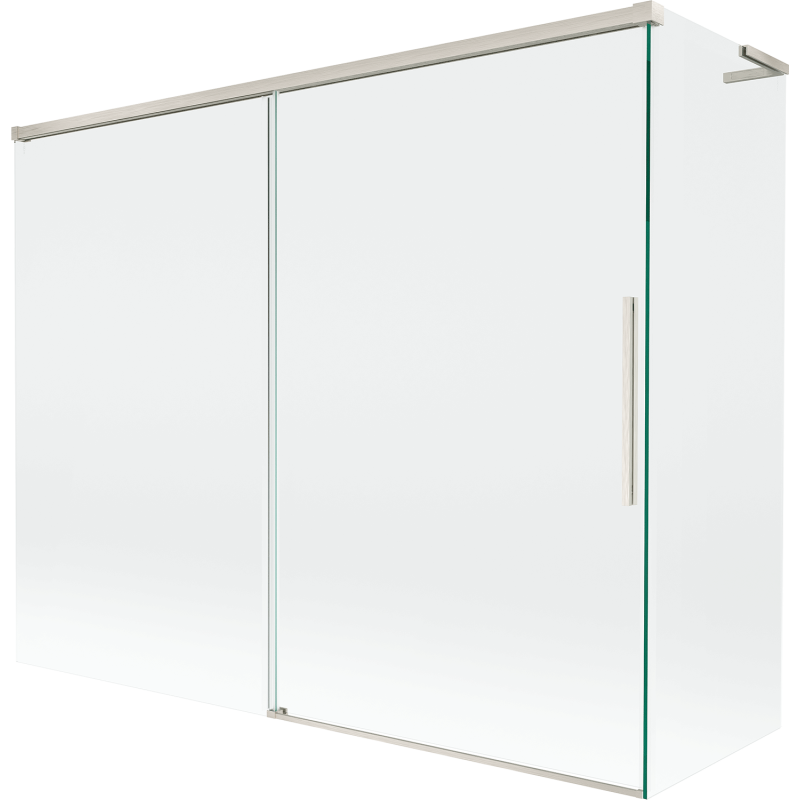 Mexen Rox L vaňová zástena 2-krídlová posuvná 190 + 90 x 150 cm, transparentná, brúsený nikel - 8C9L-190-090-97-00