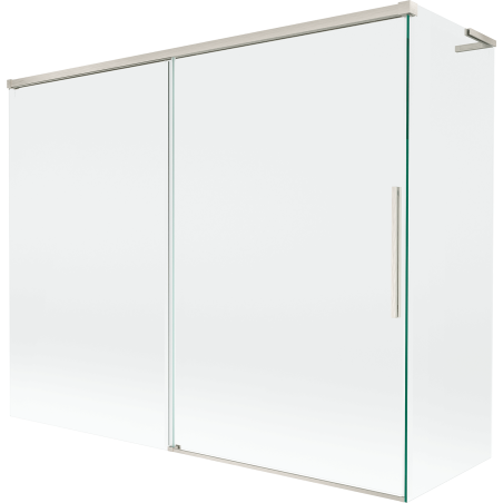 Mexen Rox L vaňová zástena 2-krídlová posuvná 190 + 90 x 150 cm, transparentná, brúsený nikel - 8C9L-190-090-97-00