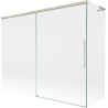 Mexen Rox L vaňová zástena 2-krídlová posuvná 190 + 90 x 150 cm, transparentná, brúsený nikel - 8C9L-190-090-97-00