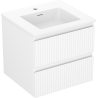 Mexen Rivel kúpeľňová skrinka 50 cm s umývadlom Otis, 2 zásuvky, ryhovaná, biela matná - 91A20-05047-2-BFF01-W18M01