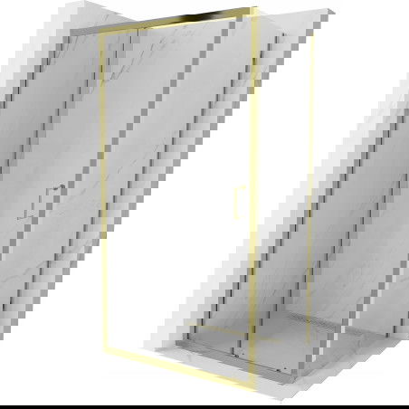 Mexen Apia sprchová kabína, posuvné dvere 120 x 100 cm, transparentnéné, zlatá - 840-120-100-50-00